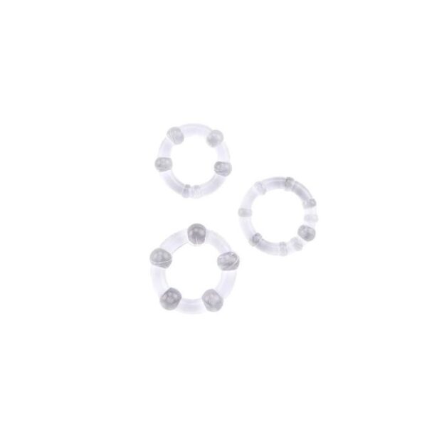 Kit de 3 anillos peneanos - cristal