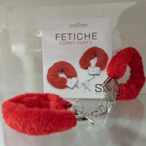 Esposas de metal con peluche