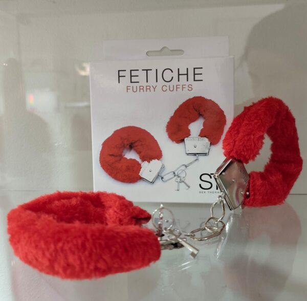 Esposas de metal con peluche