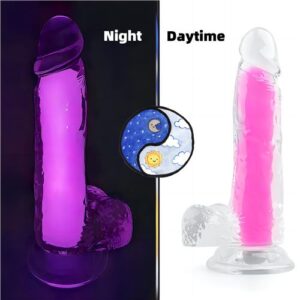 Dildo Neon (brilla en la oscuridad) fucsia